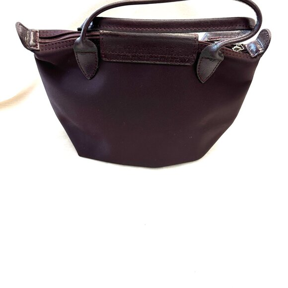 LONGCHAMP, VINTAGE BROWN NYLON HANDBAG, PRE-OWNED - Picture 10 of 10